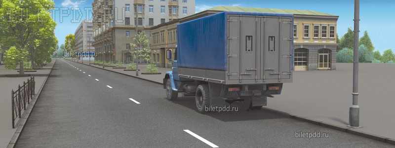 Запрещена ли водителю грузового автомобиля остановка в этом месте?
