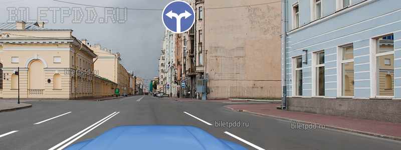 В каких направлениях Вам можно продолжить движение по второй полосе?