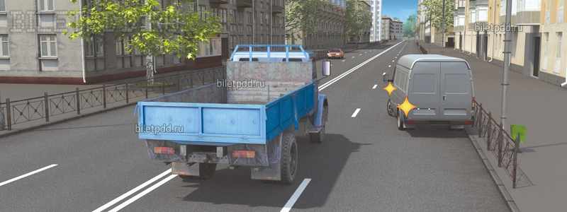 Можно ли водителю автомобиля в данной ситуации начать движение от тротуара?