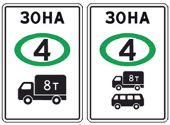 Знак 5.37 "Зона с ограничением экологического класса по видам транспортных средств"